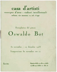 Osvaldo Bot - Ferroplastica del pittore Oswaldo Bot, casa d'artisti Milano - 1933