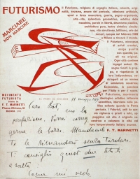 Osvaldo Bot - Lettera di Marinetti - 1929